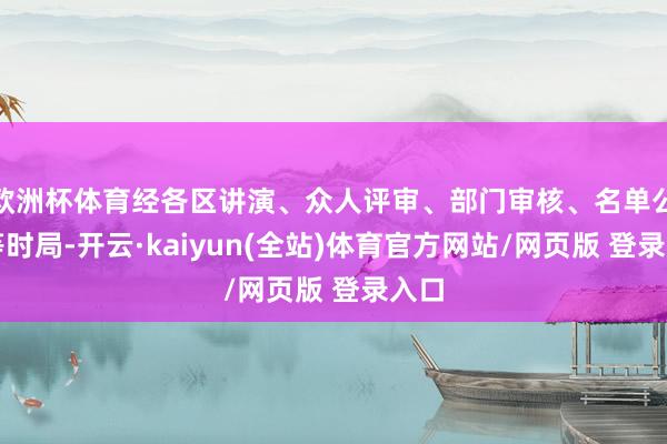 欧洲杯体育经各区讲演、众人评审、部门审核、名单公示等时局-开云·kaiyun(全站)体育官方网站/网页版 登录入口