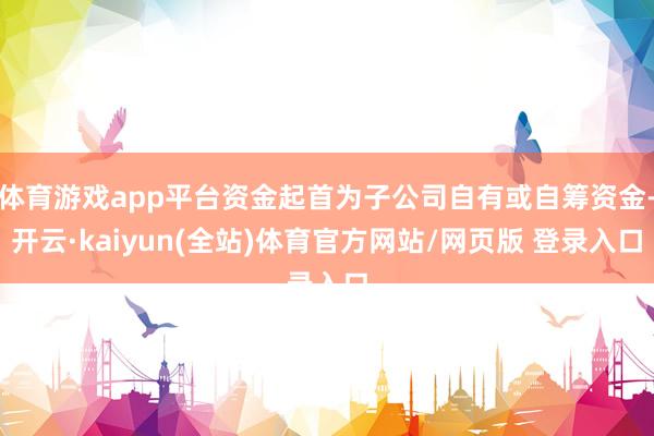 体育游戏app平台资金起首为子公司自有或自筹资金-开云·kaiyun(全站)体育官方网站/网页版 登录入口