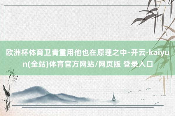 欧洲杯体育卫青重用他也在原理之中-开云·kaiyun(全站)体育官方网站/网页版 登录入口