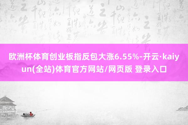 欧洲杯体育创业板指反包大涨6.55%-开云·kaiyun(全站)体育官方网站/网页版 登录入口