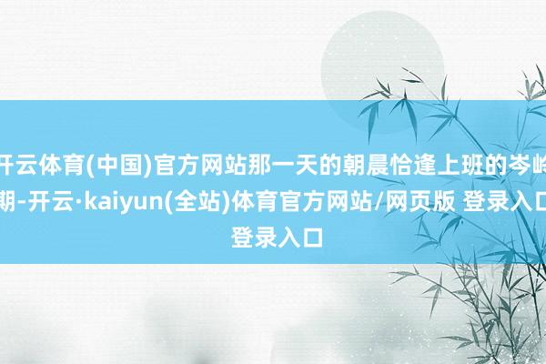 开云体育(中国)官方网站那一天的朝晨恰逢上班的岑岭期-开云·kaiyun(全站)体育官方网站/网页版 登录入口