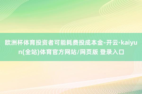 欧洲杯体育投资者可能耗费投成本金-开云·kaiyun(全站)体育官方网站/网页版 登录入口