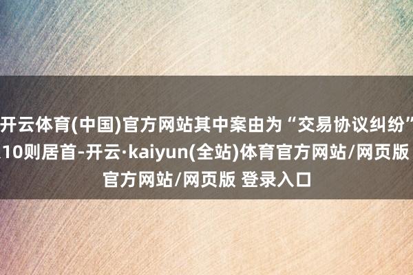 开云体育(中国)官方网站其中案由为“交易协议纠纷”的公告以10则居首-开云·kaiyun(全站)体育官方网站/网页版 登录入口
